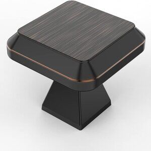 NWT 10 Pack Square Oil Rubbed Bronze Cabinet Drawer Knobs Single Hole